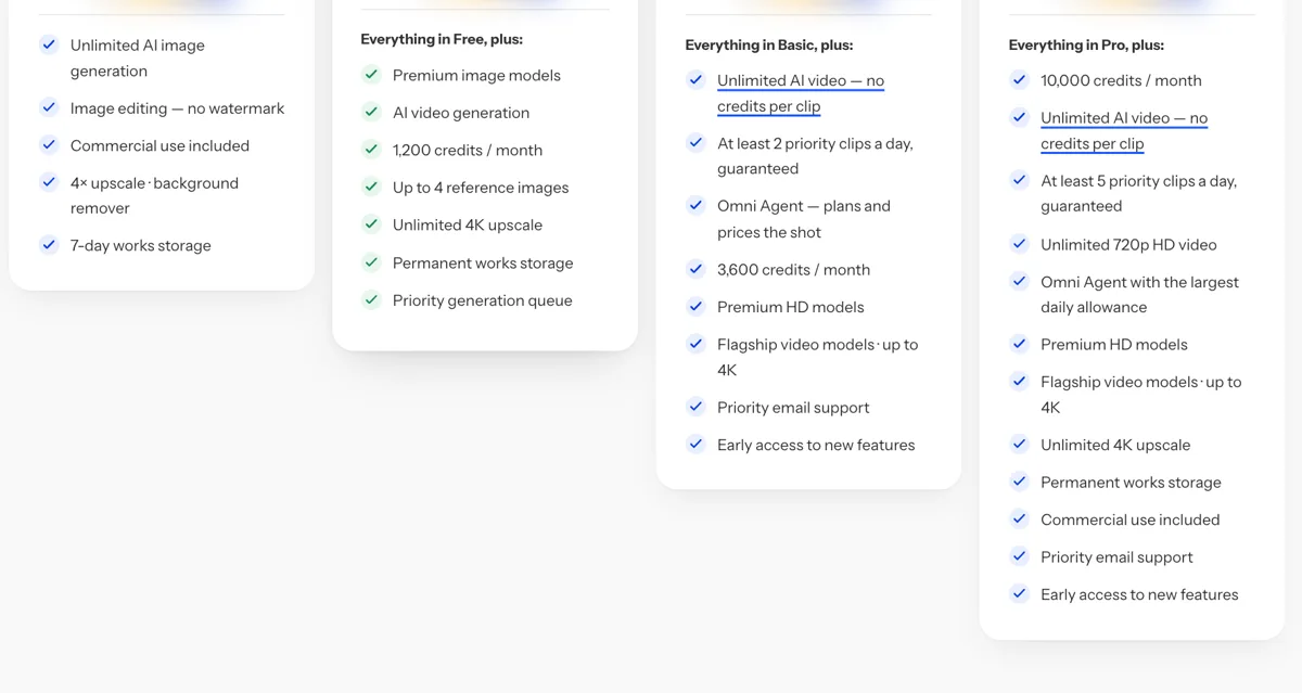 HelloGen pricing page on October 30, 2026: Pro and Max plans list unlimited AI video with no credits per clip, with at least 2 and 5 priority clips a day guaranteed