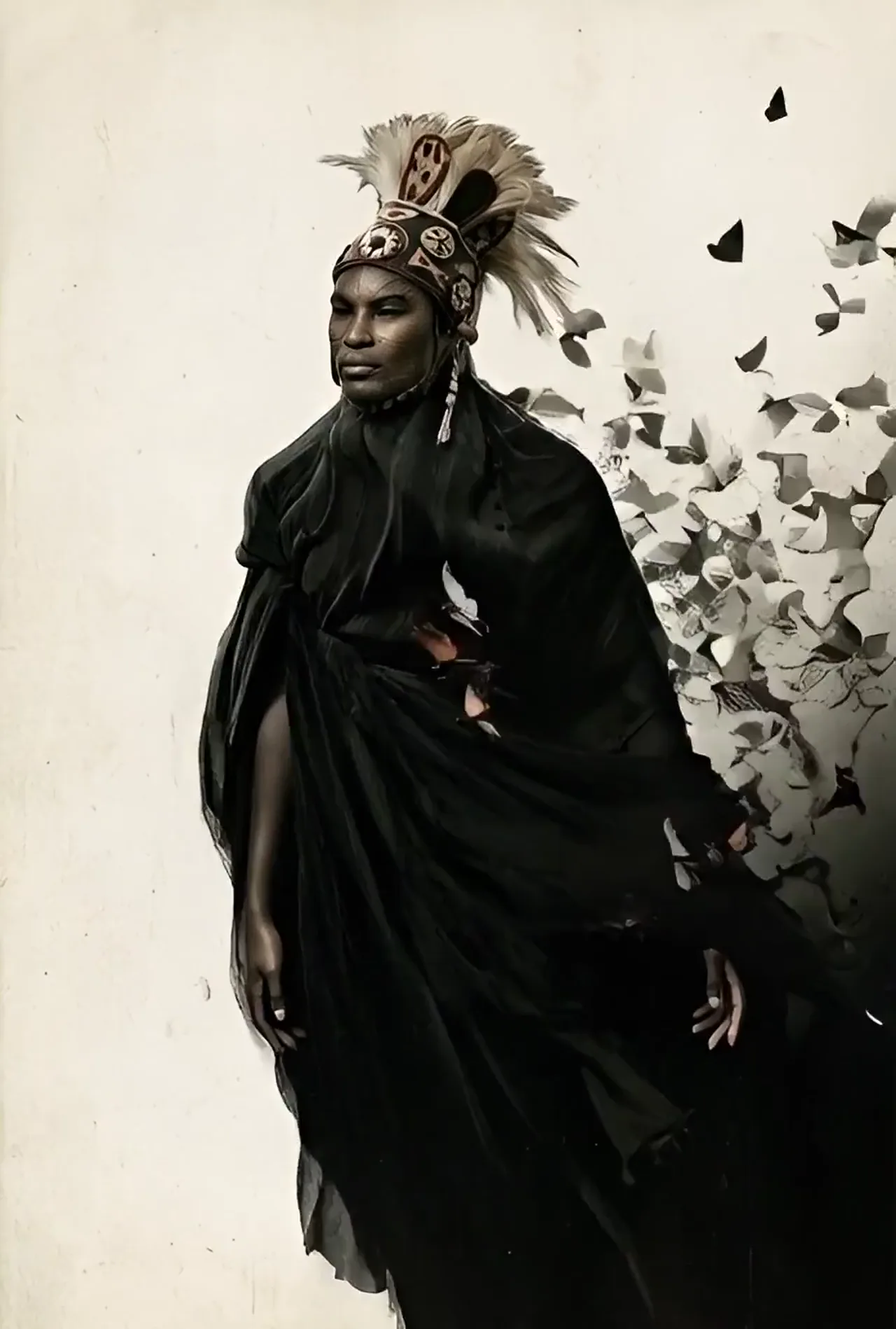 Butterflies Surround a Regal Figure