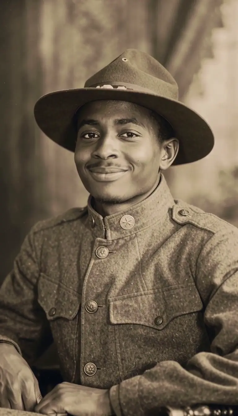 A 1917 Soldier's Portrait Smiles