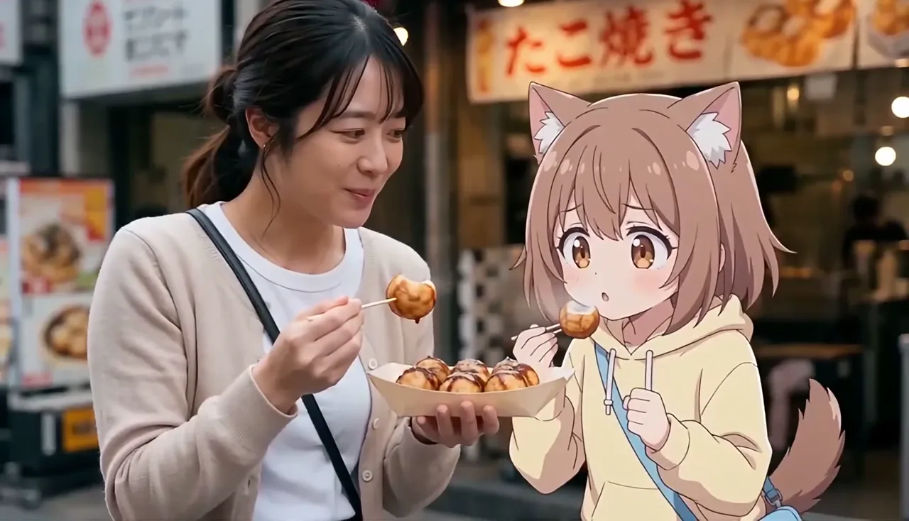 Osaka Food Walk With a Catgirl