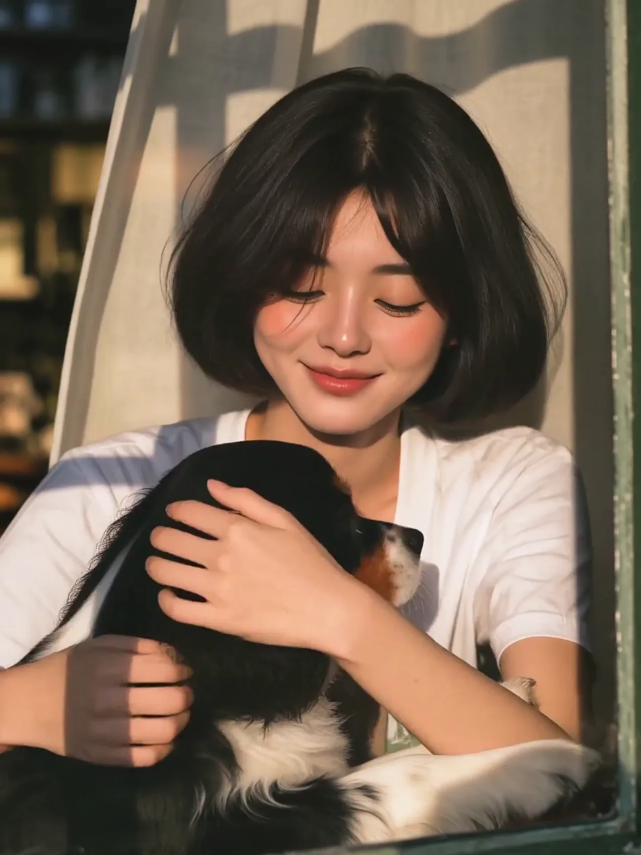 A Breeze, a Dog and a Hug at the Window